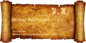 Wolny Mónika névjegykártya